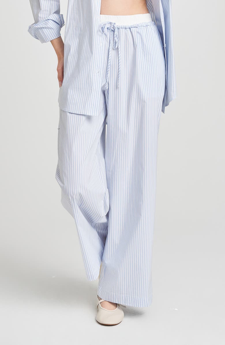 River Stripe Cotton Blend Drawstring Pants