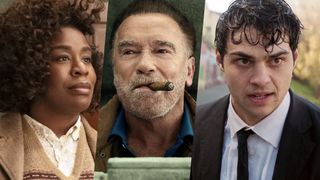 (L-R) Uzo Aduba as Cordelia Cupp in The Residence, Arnold Schwarzenegger as Luke Brunner in "FUBUR" and Noah Centineo as Owen Hendricks in "The Recruit"