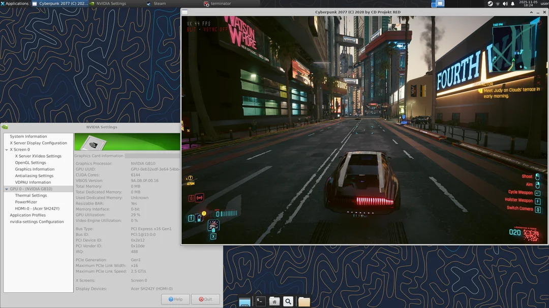 DGX Spark running Cyberpunk 2077