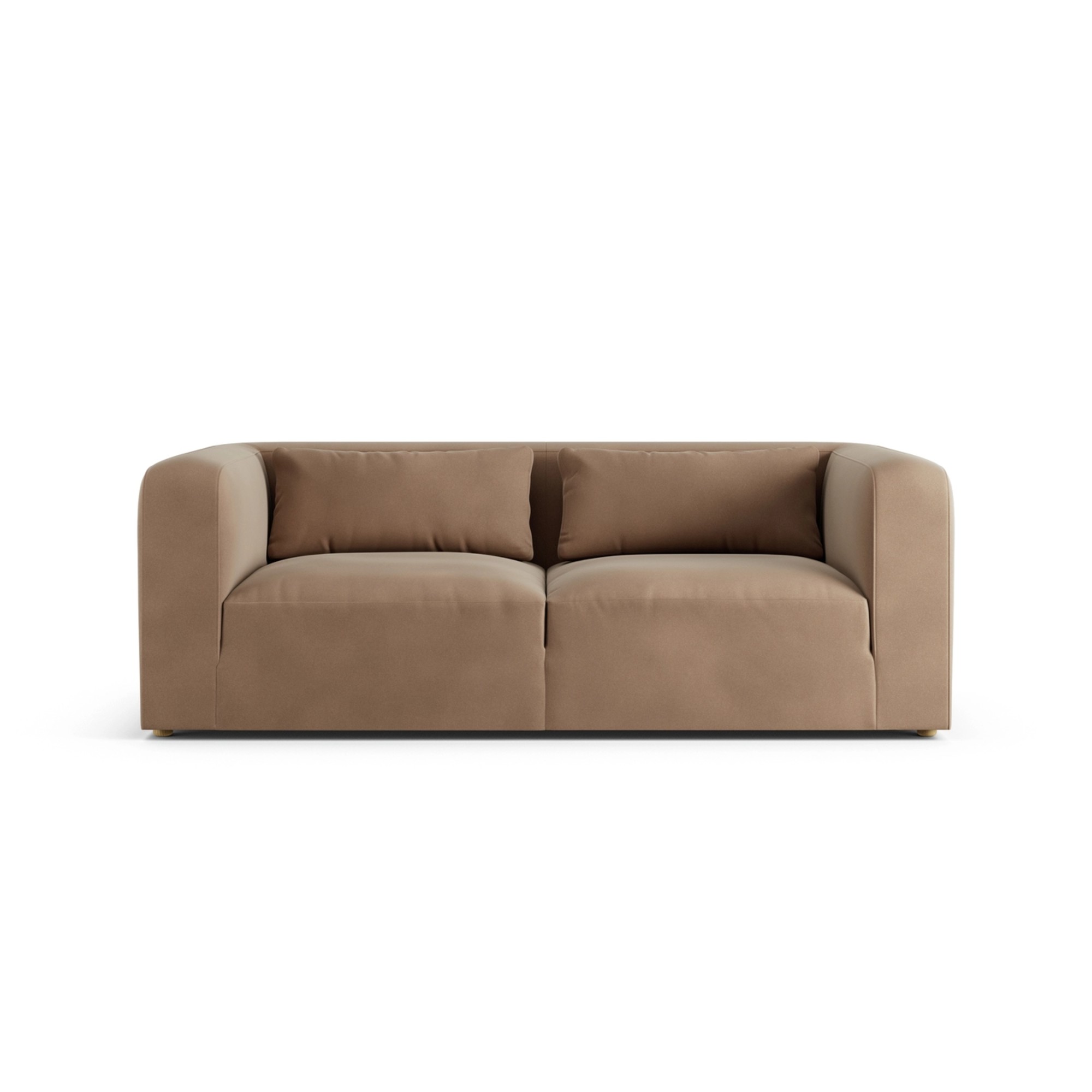 Habitat Lars Velvet 3 Seater Sofa - Latte - Ash Leg