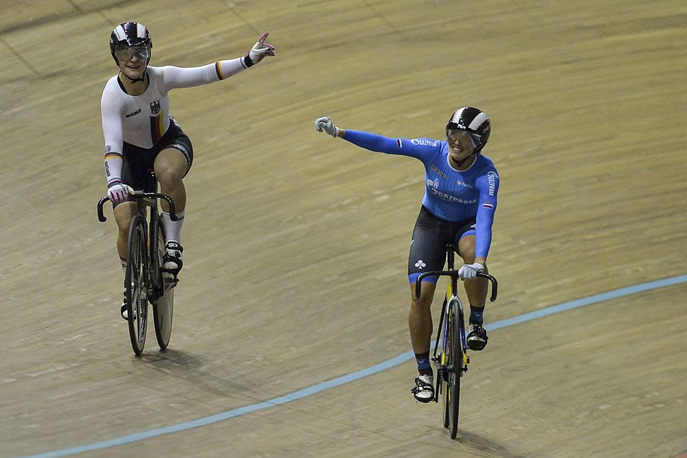 Kristina Vogel (Germany) and Anastasiia Voinova (Gazprom-Rusvelo) took gold and silver in the sprint