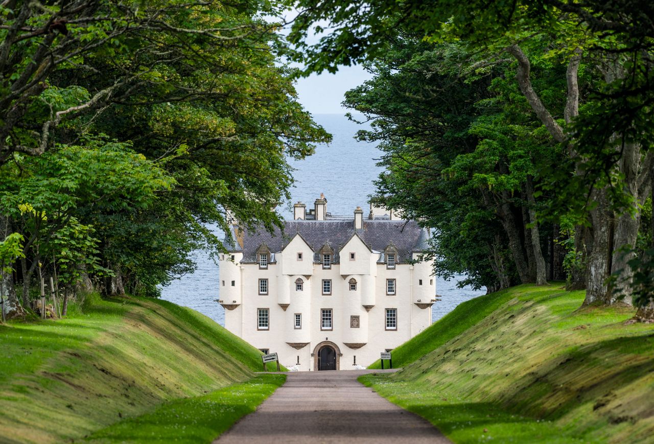 Spectacular Dunbeath Castle, perched on the top of a cliff in Caithness.