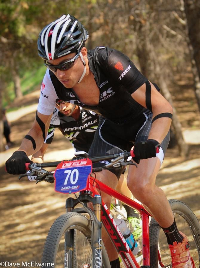 Sergio Mantecon-Gutierrez (Trek Factory Racing) riding second wheel