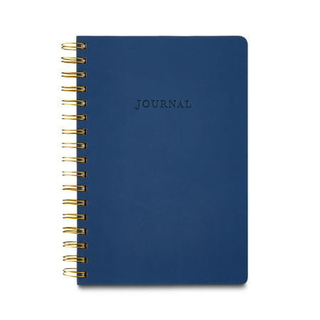 Pen+gear Pu Cover Journal, Navy, 240 Pages, Spiral, Uncoated Paper.