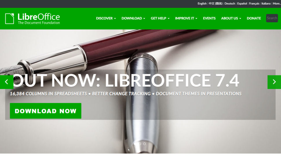 Website screenshot for LibreOffice