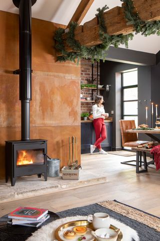 With its rustic character and cosy interior, Karen and Adam Griggs’ former worker’s cottage comes into its own at Christmas