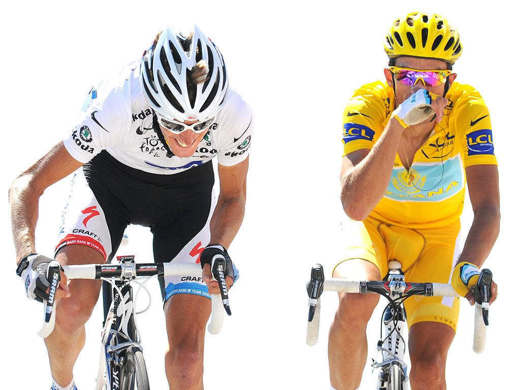 Second and first place finishers of the 2009 Tour de France