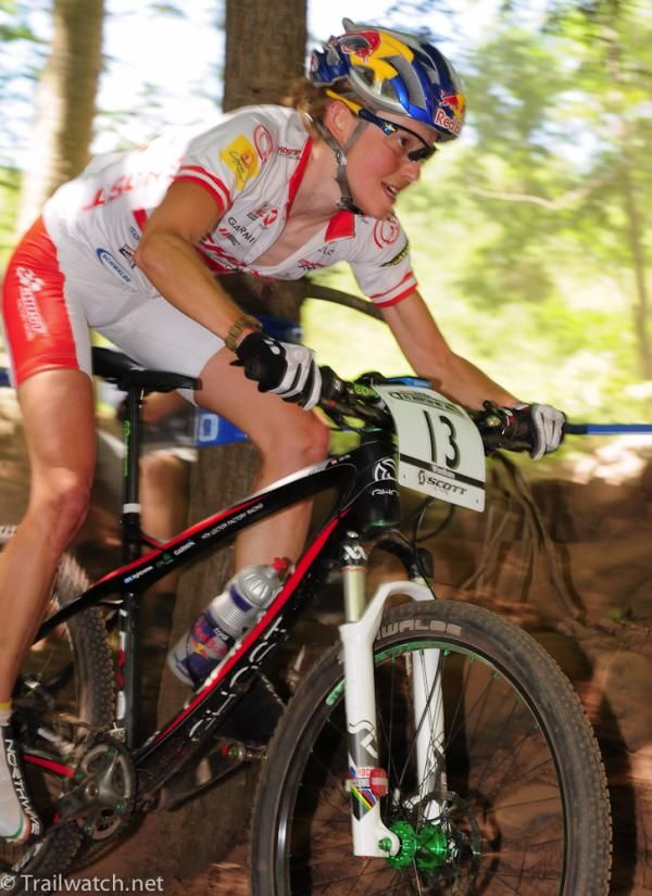 Elisabeth Osl (Central Ghost) on the final descent
