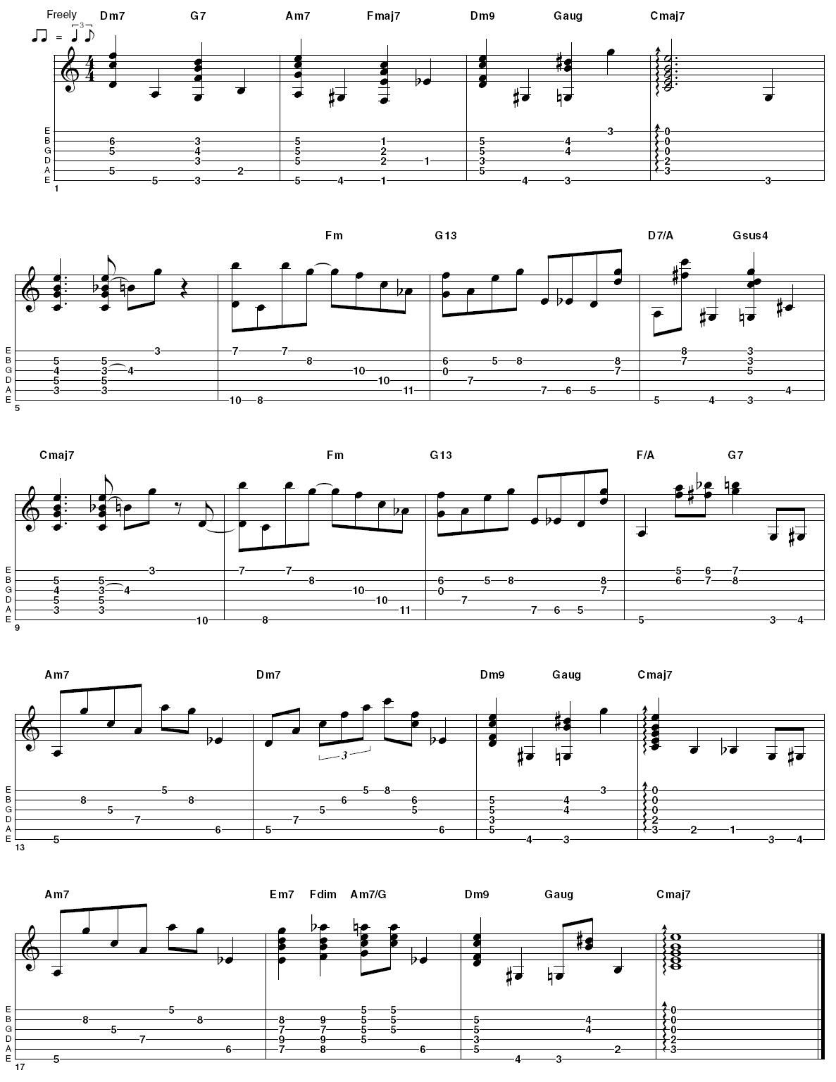 Tab: Play acoustic like Martin Taylor