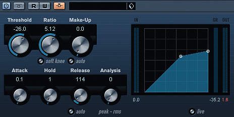 The VST3 compressor in sidechain mode.