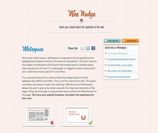 On Wee Nudge Jack Osborne and Paddy Donnelly explain that it's a natural reaction for a client to feel that empty spaces on their websites need to be filled but this is not the case on the web, where space is endless and doesn't really cost anything