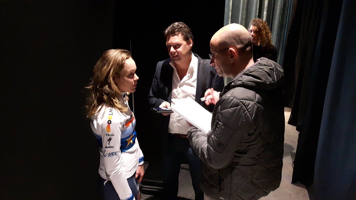 Olympic and European champion Anna van der Breggen talks to the Dutch press ahead of the presentation