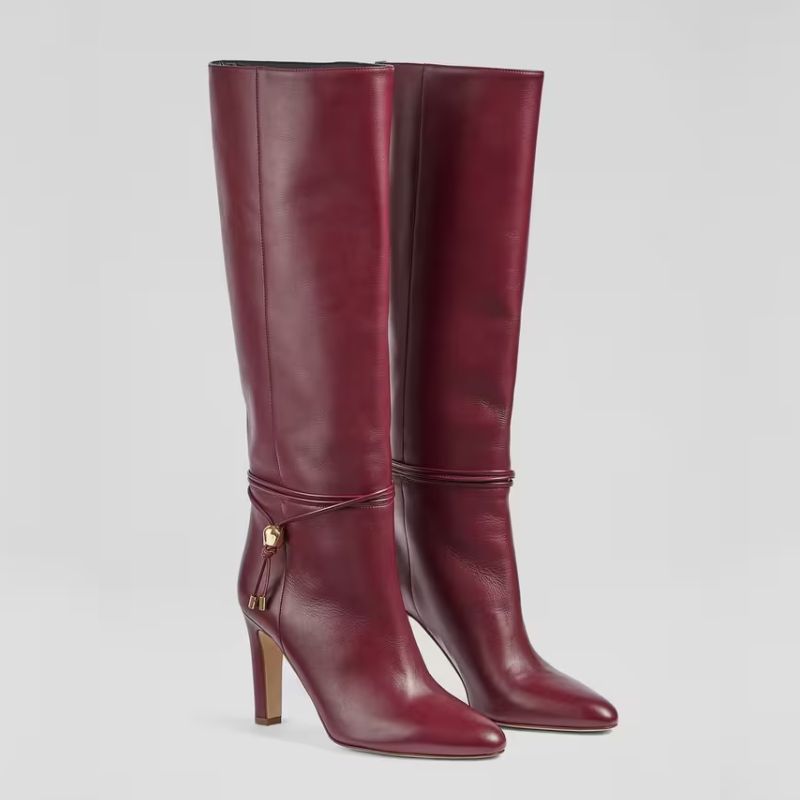 LK Bennett burgundy knee high boots