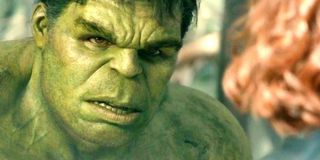 Hulk looking at Black Widow in Avengers: Age of Ultron