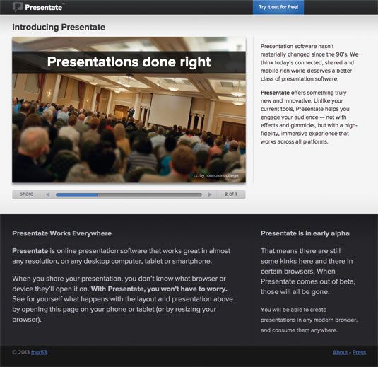 create a presentation web browser