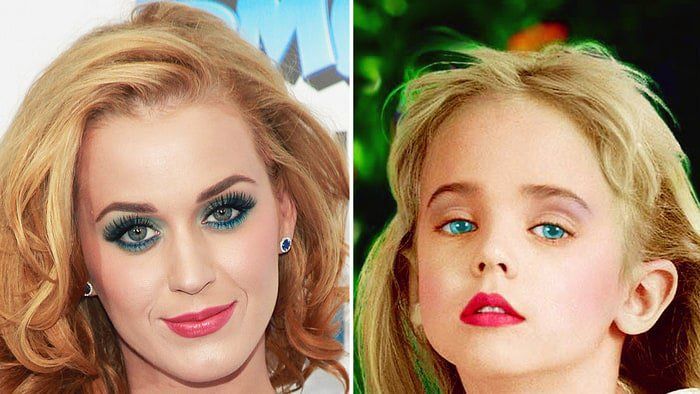 Katy Perry, left, and JonBenét Ramsey.