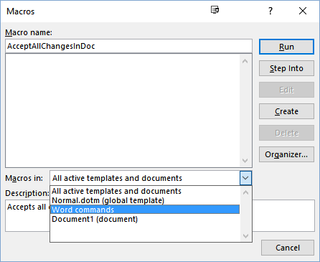 word macros commands