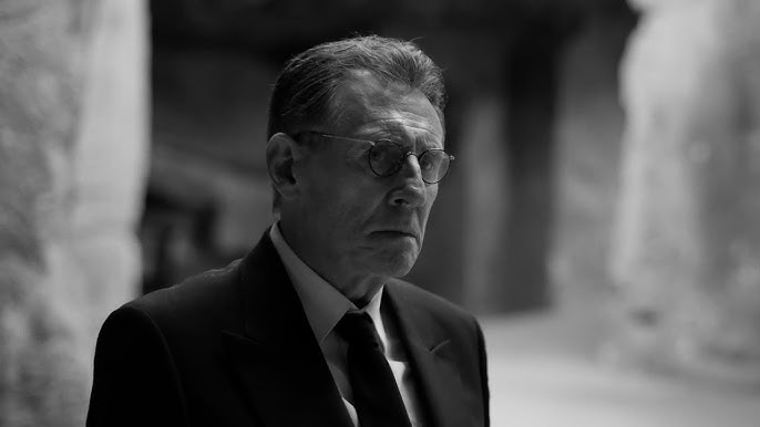 A still from the movie Dance First of Gabriel Byrne as Samuel Beckett