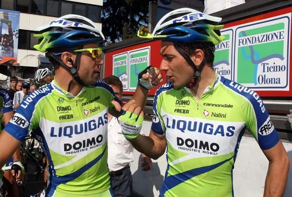 Liquigas - Doimo teammates Vincenzo Nibali and Ivan Basso.