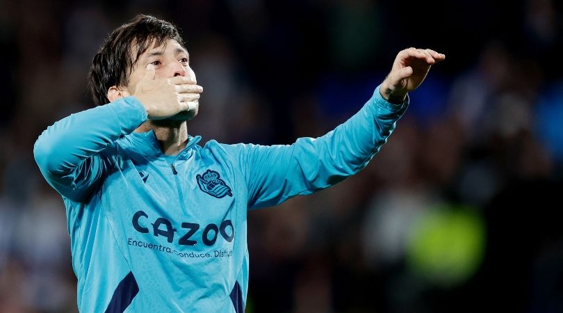 David Silva celebrates after Real Sociedad&#039;s win over Real Madrid in May 2023.