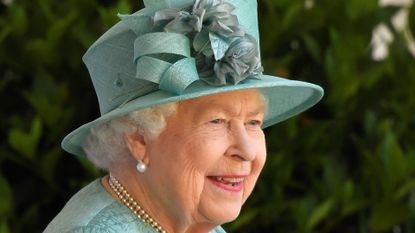 Queen Elizabeth II attends a ceremony to mark her official birthday at Windsor Castle on June 13, 2020 in Windsor, England
