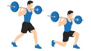 Barbell lunges vector