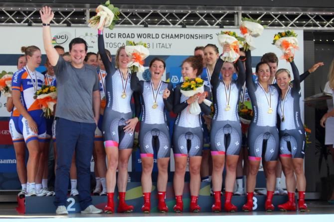 Directeur sportif, Ronny Lauke and Specialized - lululemon celebrate retaining their World Championship title