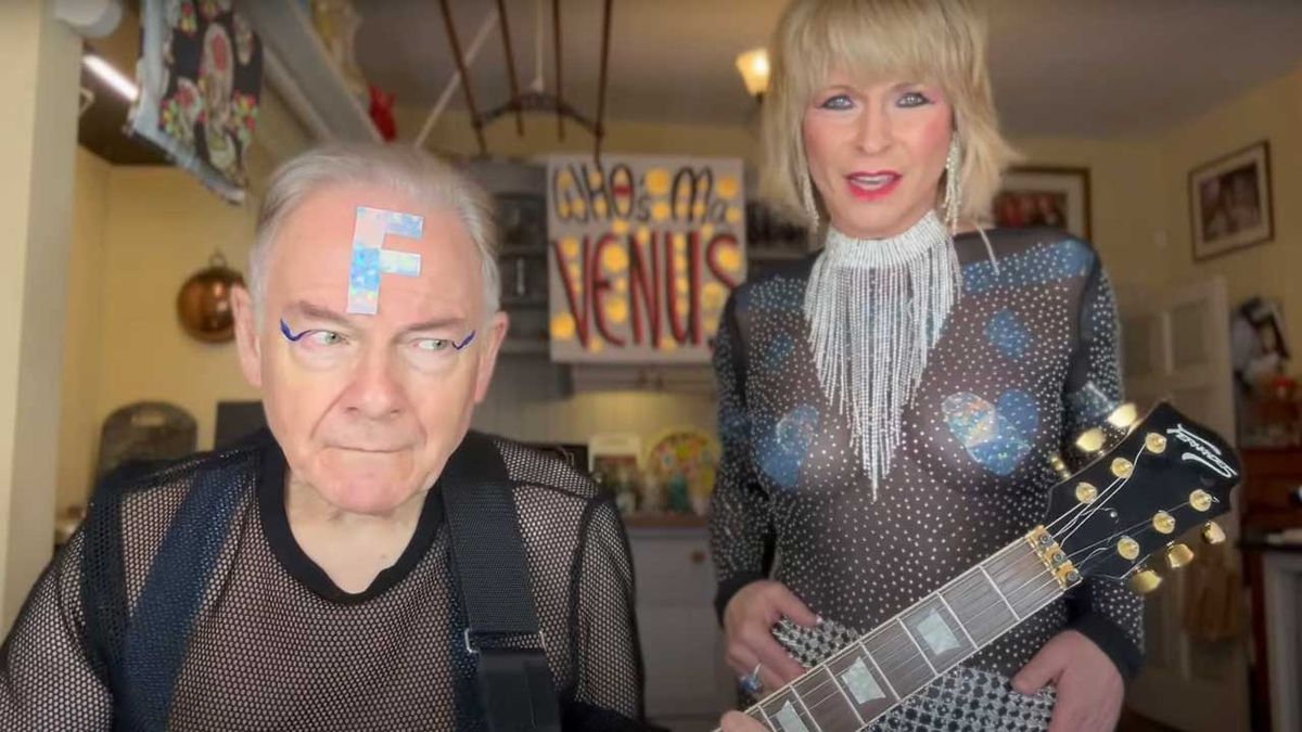 Robert Fripp and Toyah Willcox in their kitchen