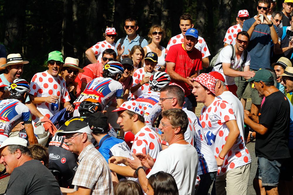 Crowds line the route during stage 14.