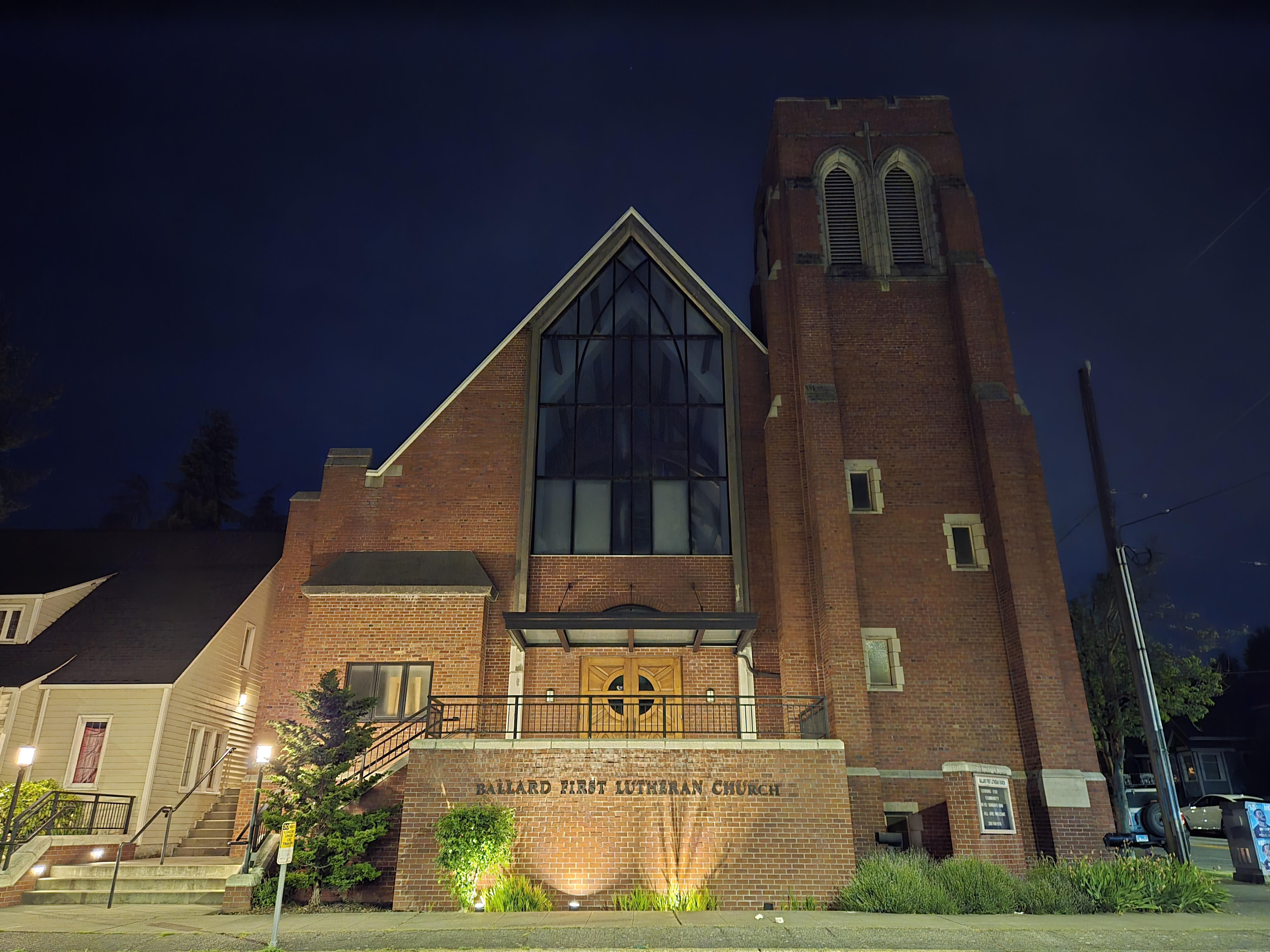 A church at night
