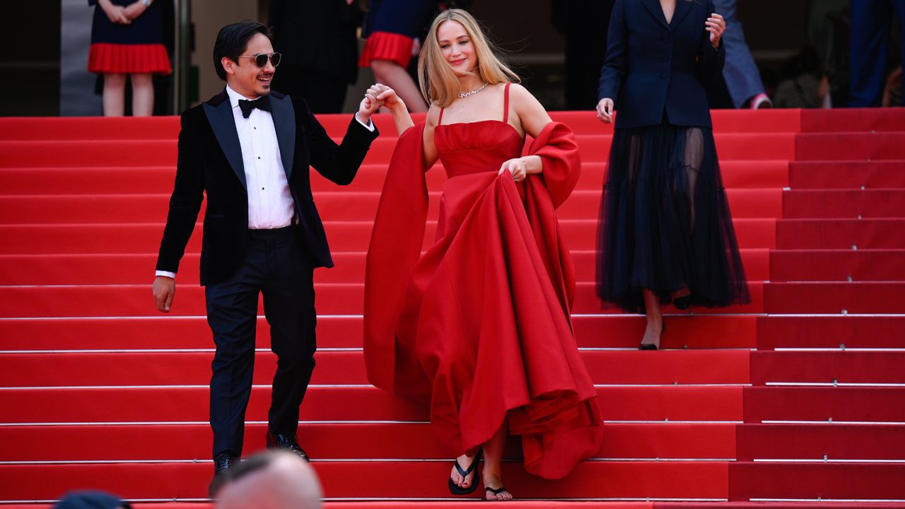 Jennifer Lawrence attends the &quot;Anatomie D&#039;une Chute (Anatomy Of A Fall)&quot; red carpet during the 76th annual Cannes film festival at Palais des Festivals on May 21, 2023 in Cannes, France.