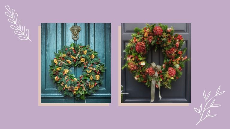 collage images of the best christmas wreaths