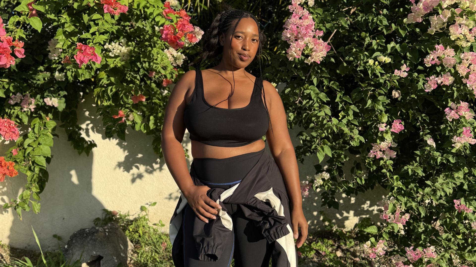 Mecca James-Williams wearing workout clothes