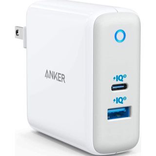 Anker 60W USB-C GaN dual port charger on a white background.