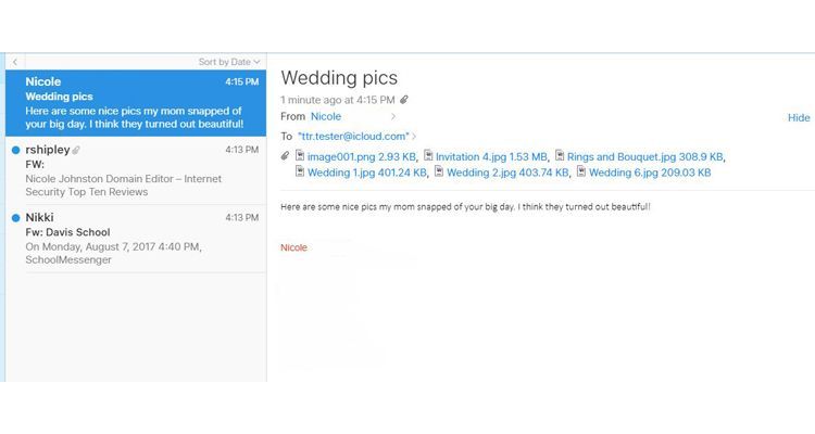 You can&rsquo;t see a preview or thumbnail of files your attach to outgoing email address, but iCloud does let you preview files sent to you before you download them.