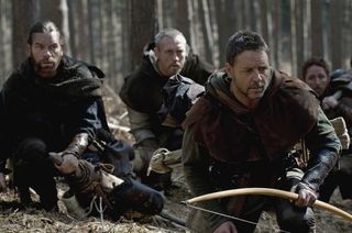 Robin Hood - Russell Croweâ€™s expert archer Robin Longstride in action in Ridley Scottâ€™s rousing adventure movie