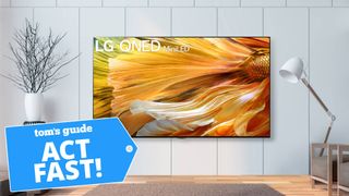 LG QNED TV with a Tom's Guide deal tag