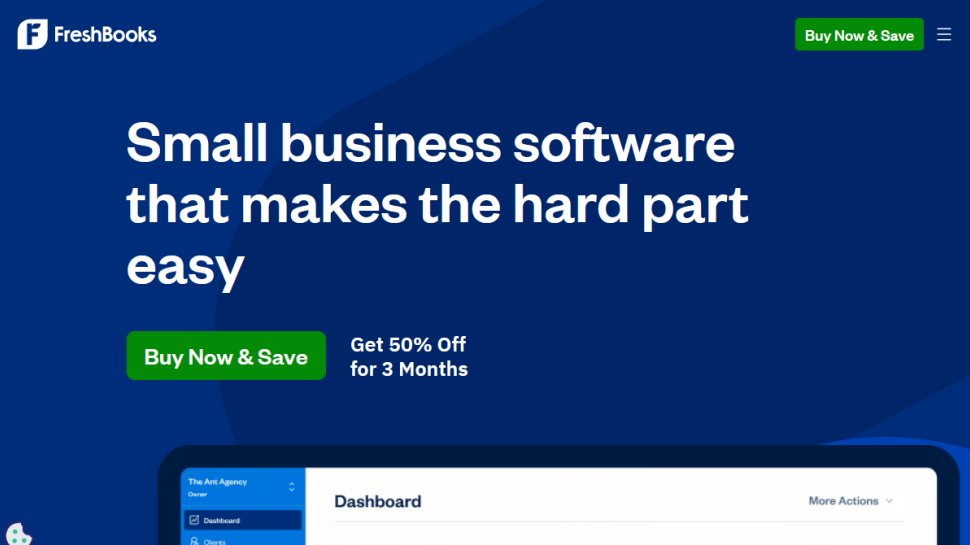 FreshBooks website screenshot (March 2026).