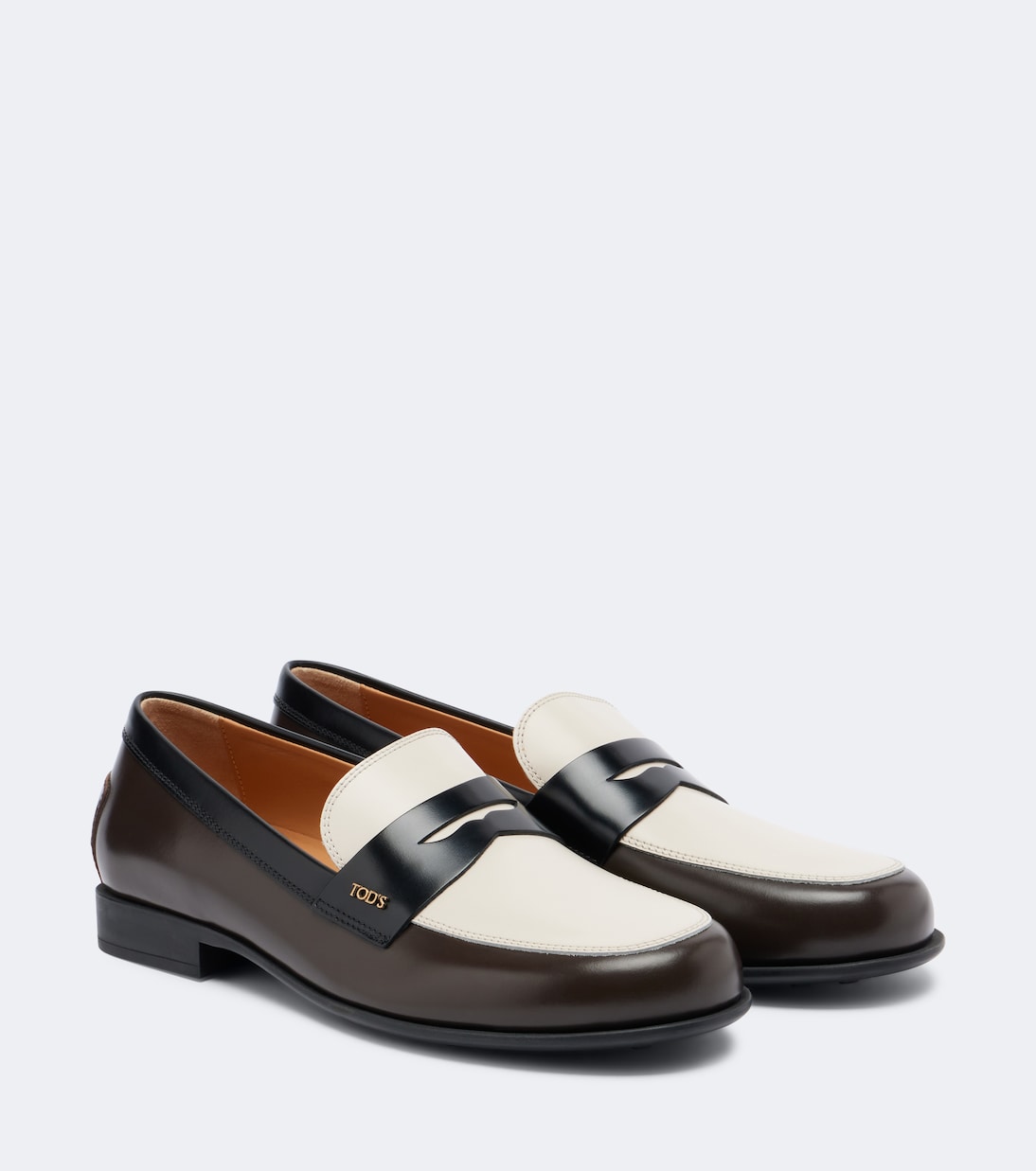 Leather Penny Loafers in Black - Tods