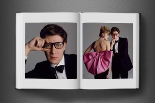 Yves Saint Laurent and a fashion model