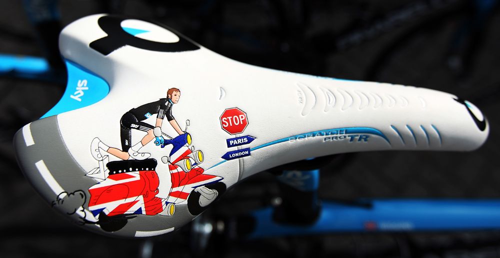 Bradley Wiggins' custom saddle from the 2010 Tour de France