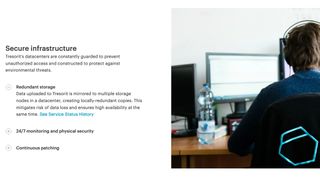 Tresorit's webpage discussing its security features