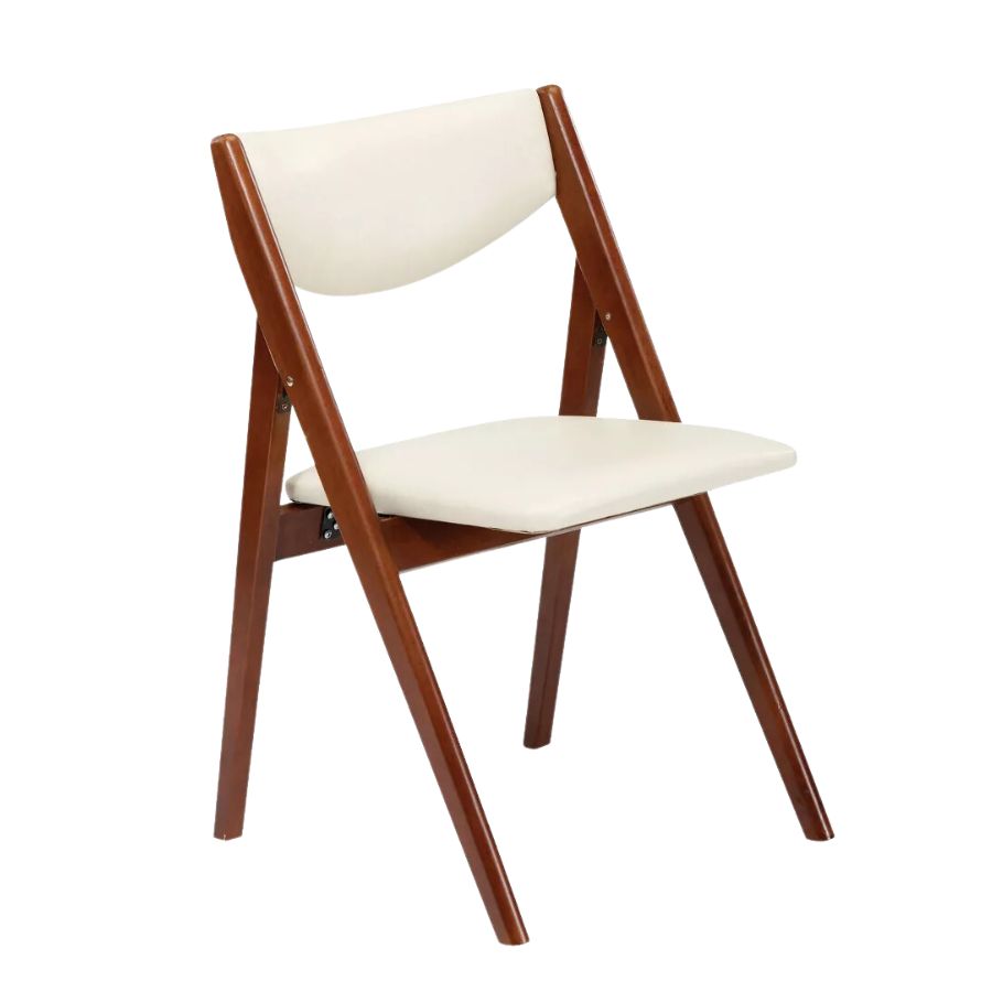 A small foldable wooden chair