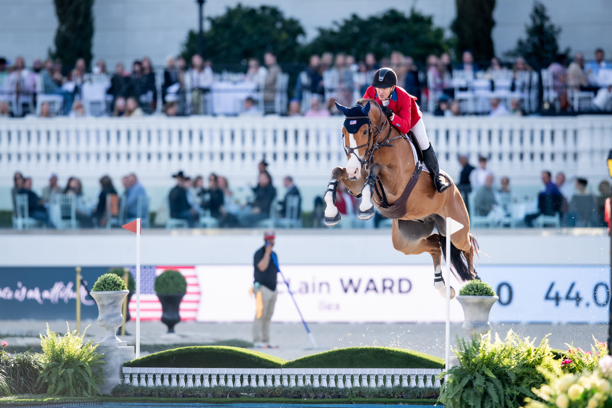 McLain Ward and Ilex produce the double clear that clinched victory for USA in the Longines League of Nations in Ocala, Florida.