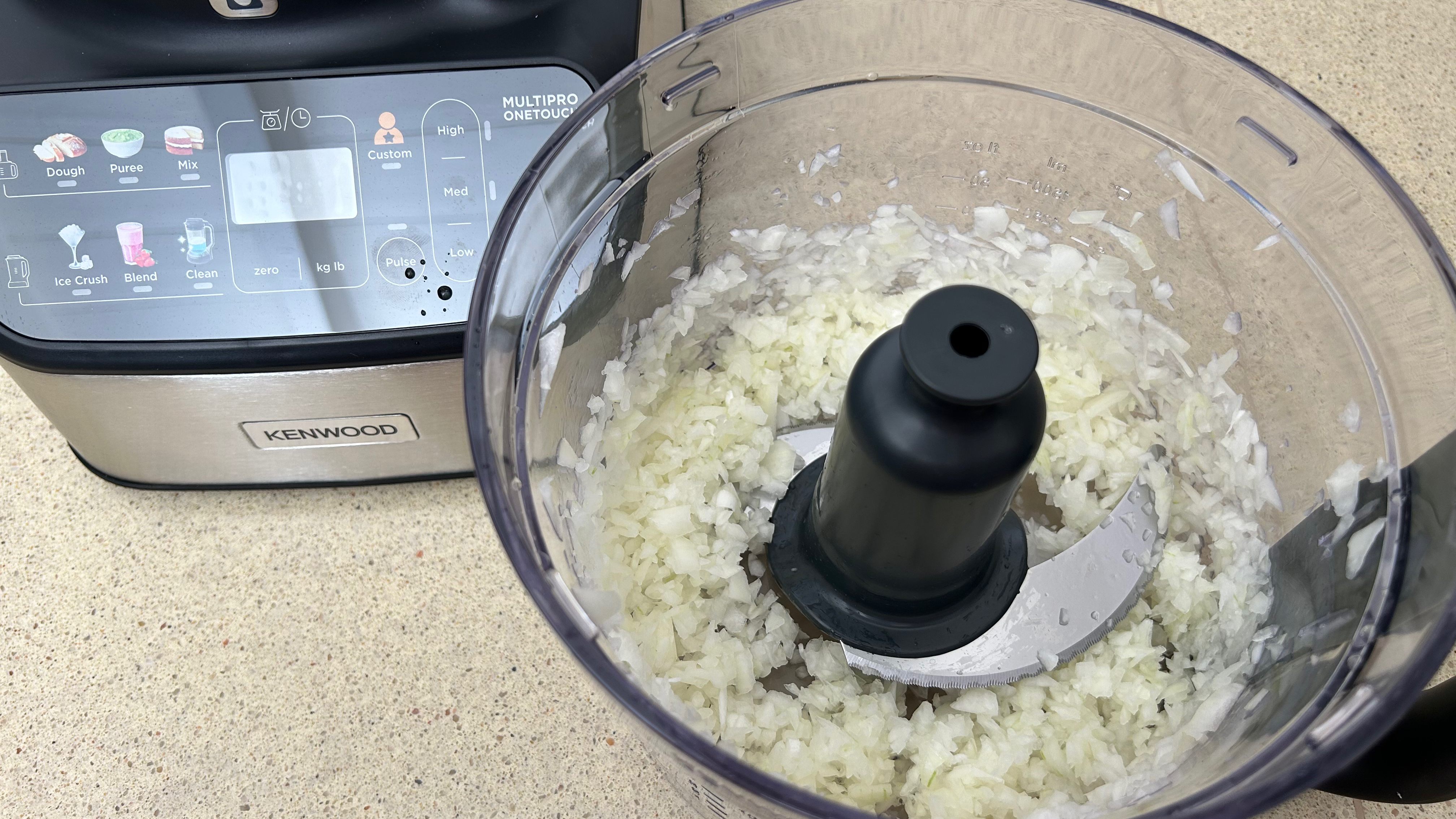 Onions chopped using Kenwood MultiPro OneTouch Food Processor and Blender