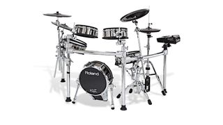 The TD-25KV configuration includes a 10" PDX-100 snare pad, 10" floor tom pads, two PD-85 pads for the rack toms, plus cymbals