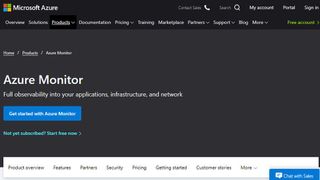 Azure Monitor's homepage