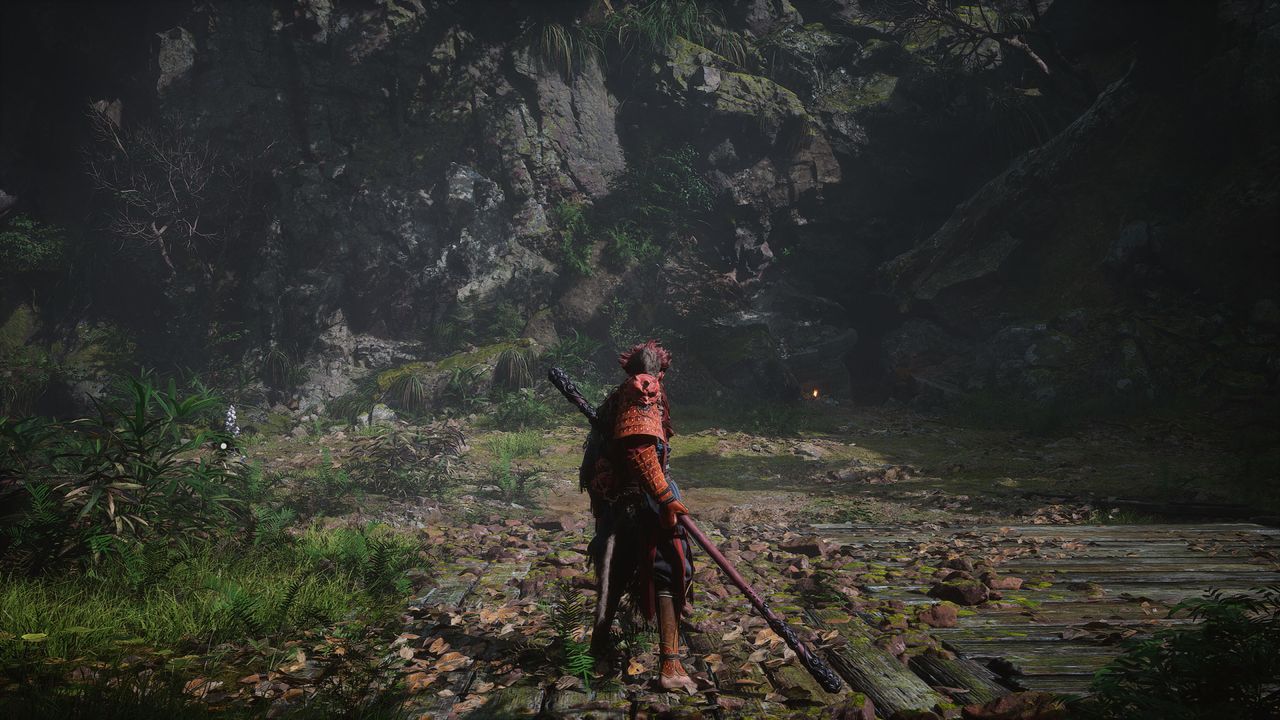 A screenshot from Black Myth: Wukong showing the use of Nvidia DLSS upscaling