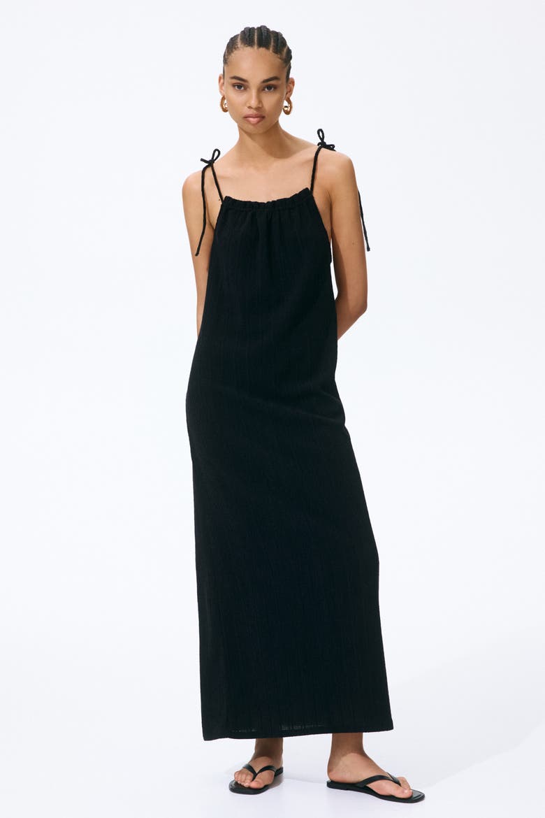 Crinkled Tie-Strap Dress