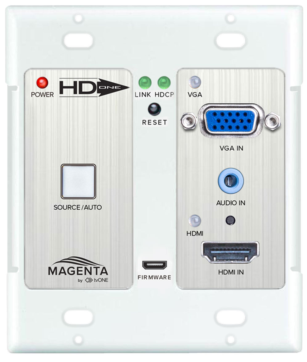 tvONE Ships HDBaseT HD-One Wall Plate with Selectable VGA &amp; HDMI Inputs